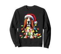 Pet Animal Basset Hound Dog Lover Santa hat Christmas Lights Sweatshirt