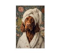 Pet Animal Bathroom Poster Funny Animal Portraits, Animal Heads on Human Bodies Decorations (5)