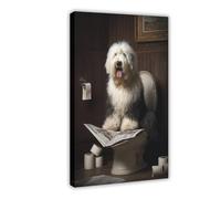 Pet Animal Bathroom Poster Funny Animal Portraits, Animal Heads on Human Bodies Decorations (66)