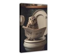 Pet Animal Bathroom Poster Funny Animal Portraits, Animal Heads on Human Bodies Decorations (76)