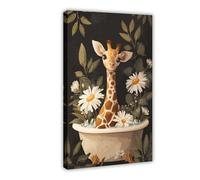 Pet Animal Bathroom Poster Funny Animal Portraits Human Bodies with Animal Heads Decorative Item Gift Home & Office (55)