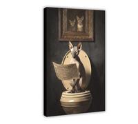 Pet Animal Bathroom Poster Funny Animal Portraits Human Bodies with Animal Heads Decorative Item Gift Home & Office (9)