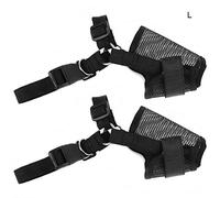 Pet Anti Bite Mesh Dogs Muzzles Convenient Hook Loop Design for Dogs Black (L)