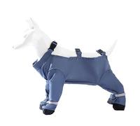 Pet Anti Dust Pants, Anti-Dirt Pet Legging Boots, Adjustable Anti-Slip Boots Belly Protector for Walk Hike Rain Snow blue L