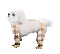 Pet Anti Dust Pants, Anti-Dirt Pet Legging Boots, Adjustable Anti-Slip Boots Belly Protector for Walk Hike Rain Snow brown L