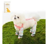 Pet Anti Dust Pants, Outdoor Anti Dirt Pants for Dogs, Waterproof Boot Rain Boots with Suspender Anti-Slip Dog Paw Protector Shoes for Walking, Hiking (Pink, S)