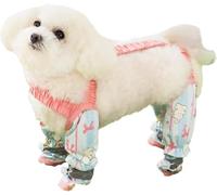 Pet Anti Dust Pants, Waterproof Boots Rain with Suspender, Adjustable Waterproof Anti Dirt Pants for Dogs (Pink,L)