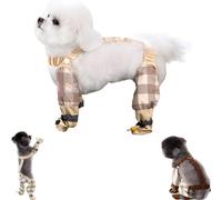 Pet Anti Dust Pants, Waterproof Boots Rain with Suspender, Adjustable Waterproof Anti Dirt Pants for Dogs (Beige,XL)