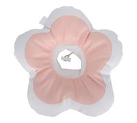 Pet Anti Licking Collar, Flower Shaped Elizabeth Circle, Waterproof Pink L - Comfortable Soft Fabric, Adjustable Neck, Ideal for Wound Healing and Bathing (L)