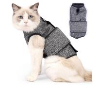 Pet Anxiety Jacket, Calming Vest with Adjustable Hook and Loop for Cats and Dogs, Soft Polyester Cotton Blend Fabric for Stress Relief During Thunder Fireworks and Travel