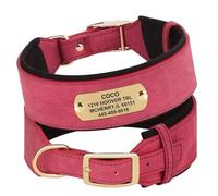 PET ARTIST 2 Inch Wide Personalized PU Leather Dog Collar for Large Dog - Soft Thick Padded Dog Collar with Engraved Name for Rottweiler Great Dane Fit Neck 48-58cm