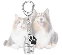 Pet Ashes Container - 4cm Dog Memorial Urn, Silver Puppy Keepsake, Keychain Scent Holder | Decorative Funeral Jar Sympathy Gift Household Burial Casket Commemorative Small Animal Resting Place