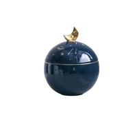 Pet Ashes Jar Nordic Luxury Sun, Moon, And Stars Accompany Modern Simplicity Cat And Dog Death Memorial Box(Blue)