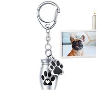 Pet Ashes Keychain - Mini Urn Keepsake, Dog Memorial Pendant | Portable Cremation Holder, Elegant Paw Print Design, Sentimental Piece Celebrating Beloved Animal Companions