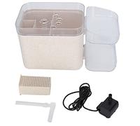 Pet Automatic Drinking Fountain, USB Powered Water Dispenser for Cats and Dogs, 2L Capacity with Quiet Pump and Triple Filtration System, BPA - Free PP+PS Material for (Transparent beige)