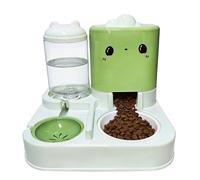 Pet Automatic Feeder Cat Dog Feeding Bowl Food Water Dispenser with Refillable Storage Container Large Capacity Rabbit Feeder Watering Bowls (Green)
