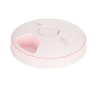 Pet Automatic Feeder Digital Timer Dogs Portion Control Dry Wet Food Dispenser 6 Meals 6 Grids Feed Pet Supplies Pink ABS 1.9 30.4 cm Cat Dogs