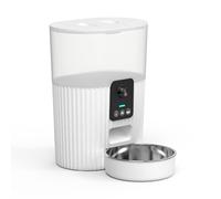Pet automatic feeder Smart Automatic Pet Feeder 3l Food Storage Barrel Cat And Dog Feeding Machine Timed And Quantitative White pet feeder(Video type)