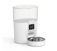 Pet automatic feeder Smart Automatic Pet Feeder 3l Food Storage Barrel Cat And Dog Feeding Machine Timed And Quantitative White pet feeder(Button type)