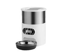 Pet automatic feeder Stainless Steel Pet Feeder Smart Feeder Dual Power Supply Timed Quantity Single BowlDual Bowl Suitable Compatible with Dogs and Cats pet feeder(Button type,3L)