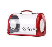 Pet Backpacks, Backpack for Cats Dogs Puppy Bag Transparent PVC Carrying for Travel Hiking Bike Riding Walking Outdoor,Red,Large