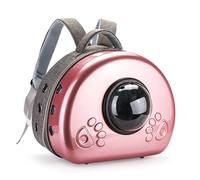 Pet Backpacks, Backpack Space Capsule Backpack, Small Medium Cat Puppy Bag Transparent Breathable Heat Proof for Travel,Pink