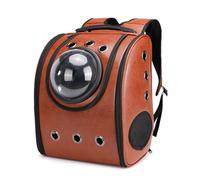 Pet Backpacks, Backpack Space Capsule Bubble Portable Travel Waterproof Handbag for Cat and Small Dog,Brown