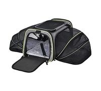 Pet Bag 2 Sides Expandable Large Travel Cat Backpack Transparent Hard Shell Bag Front Removable Pad Adjustable Shoulder Straps (D)