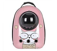 Pet Bag Space Capsule Cat Backpack for Traveling and Hiking Hard Shell Capsule Front Removable Pad Adjustable Shoulder Straps (F)