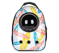 Pet Bag Space Capsule Cat Backpack for Traveling and Hiking Hard Shell Capsule Front Removable Pad Adjustable Shoulder Straps (W)