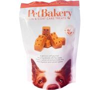 Pet Bakery Skin & Coat Treats for Dogs 100g - Handmade Gourmet Biscuits with Salmon Oil, Flax Seed, Turmeric & Prebiotics