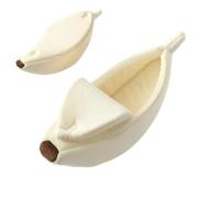 Pet Banana Nest Portable Eye-Catching Half-Open Lid Design, Short Plush