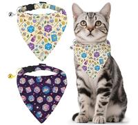 Pet Bandana Collar 2-Pack Birthday Cake Pet Bandana Collar,Stars Love Pattern For Puppies Kittens Small Dogs, Party Daily Use(Dice)