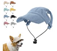 Pet Baseball Cap with Ear Holes, Adjustable Pet Sun Visor Hat for Large Medium Small Dogs & Cats, Breathable Dog Baseball Cap, Photo Props (Blue,Small)