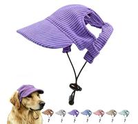 Pet Baseball Cap with Ear Holes - Multi-Color Sun Visor Hat for Dogs & Cats, Summer & Fall Beach Headwear for Dog&Cat (Puple, XL)