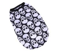 PET Basic Vest Halloween Season without Sleeves Summer Outfit | Pure Cotton Pullover Style, Skull Pattern, for Small and Medium Dogs on Spring Outings