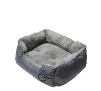 Pet Basket, Bed with Fleece Soft Comfy Fabric Washable Dog Cat Cosy Dogs Cats (GREY ((Large (75 * 58 * 19cm)))