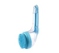 Pet Bath Brush 2025 - Dogs & Cats Shower Brush with Massage Function, Self-Cleaning, for Long & Short Hair, Soft Silicone, Ergonomic Handle (Blue)