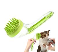 Pet Bath Brush - Shampoo Dispenser Dog Scrubber Massage Brush | Silicone Bristle Grooming Tool Cleaner Reusable Shower Accessories for Small Animals Long Short Hair