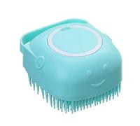 Pet Bath Brush Silicone Shampoo Massage Dispenser Brush for Cat Dog Blue