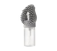 Pet Bath Brush with Soap Dispenser, Gentle Yet Effective, Gray, Dog Shampoo Brush, Soft Silicone Pet Massage & Detangling Tool, Shedding Comb for Dogs and Cats Bathing, Dematting, and Shower Grooming