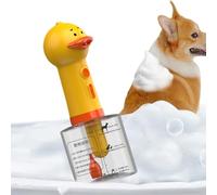 Pet Bath Foamer Bubble Maker, USB Rechargeable Dog Cat Shampoo Dispenser with 400ml Capacity, IPX5 Waterproof, Yellow Duck Design, Includes USB Cable