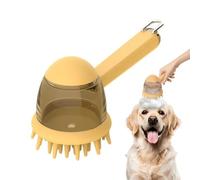 Pet Bath Massage Brush with Shampoo Dispenser,2026 New 2 in 1 Dog Shampoo Brush,Gentle Silicone Pet Bath Brush for Dogs & Cats (Yellow)