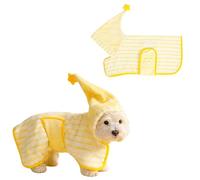 Pet Bathrobe for Dogs Cats,Super Absorbent Microfiber Pet Bathing Towel Robe,Quick Dry Stripe Dog Hooded Drying Coat with Star Decor,Dog Dressing Gown for Daily,Photos,SoothingXS(Yellow White)