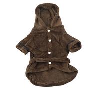Pet Bathrobe for Small Dogs & Cats | Warm Flannel Quick Drying Hooded Towel | Adjustable Waist Belt for Puppy/Rabbit/Pig | Soft & Comfortable Post - Bath Garment (XL)