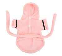 Pet Bathrobe Plush Warm Absorbent Puppy Hooded Pajama, Small Dog and Cat Bath Towel with Adjustable Waistband and Snap Button Design for Post Bath Drying and Rainy Day Comfort (M)