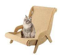Pet Beach Chair- Solid Wood Cat Sisal Chair | Large Scratch Resistant Beach Style Resting Chairs | Comfortable Natural Fiber Cat Furniture Suitable For Indoor Outdoor Relaxing Use
