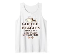 Pet Beagle Dog and Coffee Make The Morning Brighter Apparel Tank Top