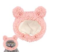 Pet Bear Headwear - Plush Warm Bear Hat, Breathable Cute Costume Cap | Adjustable Dog Cat Puppy Kitten Party Photo Prop Accessory For Winter Outdoor Made of Soft and Reusable