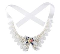 Pet Beautiful Pearl Necklace, Teddy Adjustable Bow Tie with Pearl Dogs Neck Collar Wedding Party Pets Headwear for Pets Cats Dogs Puppy Kitty Kitten